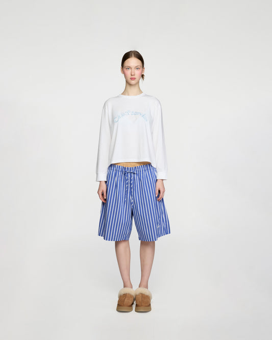 CASAa SERVICE BLUE EMBROIDERY TOP