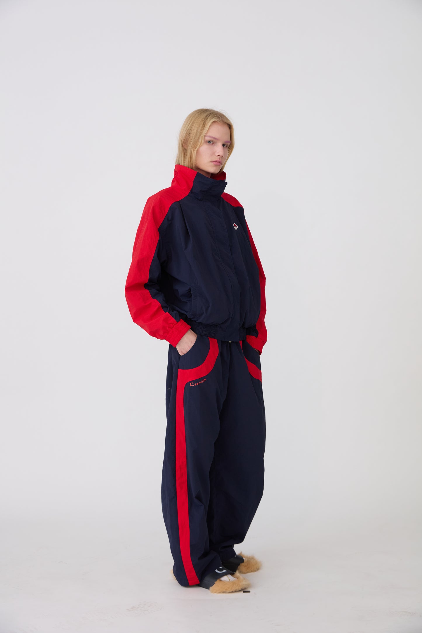 NYLON LITE TRACK PANTS (NAVY)