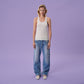 PLUNGE-BACK TANK TOP (WHITE)