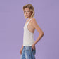 PLUNGE-BACK TANK TOP (WHITE)
