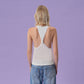 PLUNGE-BACK TANK TOP (WHITE)