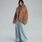 FAUX FUR OVERSIZED JACKET (BROWN)