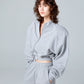 TERRY FRONT ZIP SWEATER