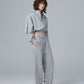 TERRY FRONT ZIP SWEATER