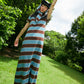 PIQUE SCARF (BLUE/BROWN)