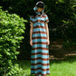PIQUE SCARF (BLUE/BROWN)