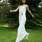 LACE TRIMMED DRESS (WHITE KITTEN)