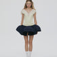 V NECK LACE TRIM TOP (YELLOW)