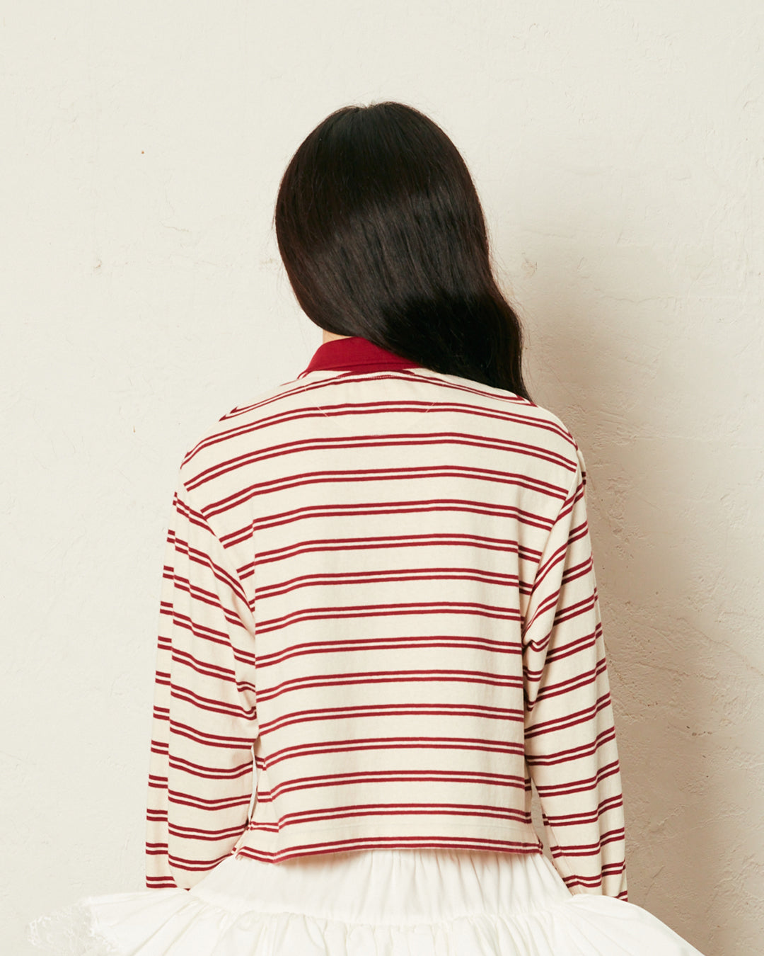 POLO TOP (STRIPE CREAM)