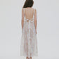 C FLOWER PRINT CHIFFON MAXI DRESS (YELLOW)