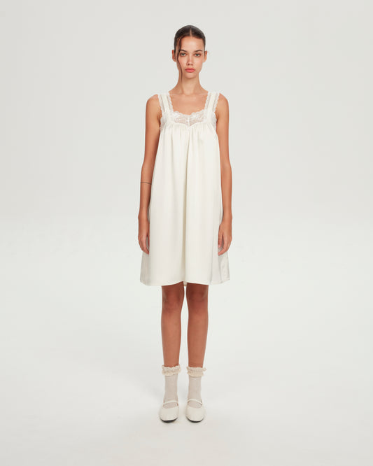 SHORT SLIP DRESS (OFF WHITE)