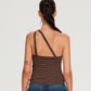ONE SHOULDER TOP (BROWN)