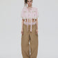 SATIN CROPPED TOP (PINK)