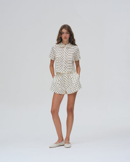 OFF WHITE POLKA DOT SHORTS