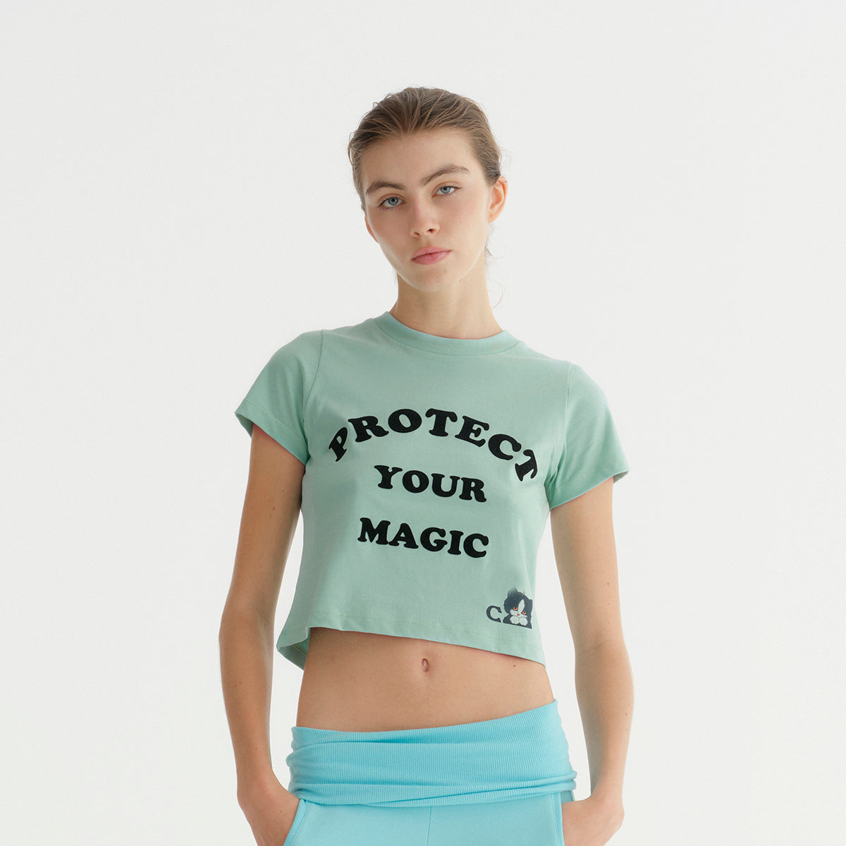 CAT TEE MINT (FIRM COTTON)