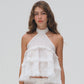 AIRY RUFFLE HALTER TOP