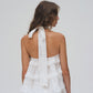 AIRY RUFFLE HALTER TOP