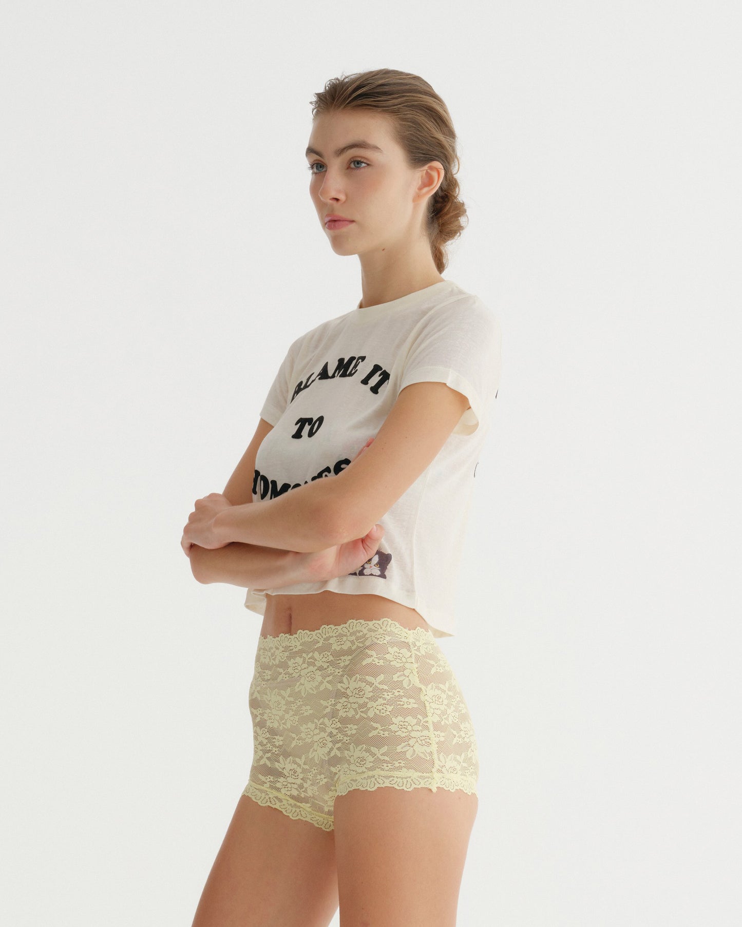 CAT TEE CREAM (LIGHTWEIGHT)