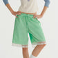 SATIN BERMUDA SHORTS (GREEN)