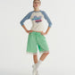 SATIN BERMUDA SHORTS (GREEN)