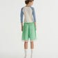 SATIN BERMUDA SHORTS (GREEN)