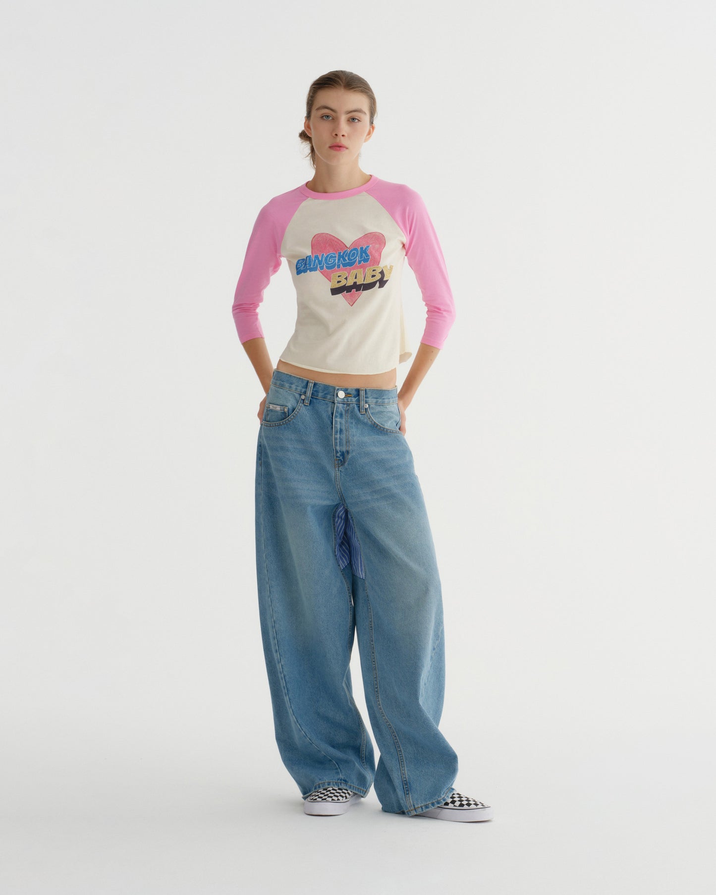BAGGIE HIGH WAISTED PATCH DENIM
