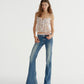 LOW RISE FLARED JEANS (STRETCH)