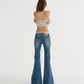 LOW RISE FLARED JEANS (STRETCH)