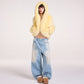 HOODIE FAUX FUR JACKET (YELLOW)