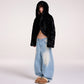 HOODIE FAUX FUR JACKET (BLACK)