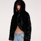 HOODIE FAUX FUR JACKET (BLACK)