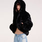 HOODIE FAUX FUR JACKET (BLACK)