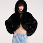 HOODIE FAUX FUR JACKET (BLACK)