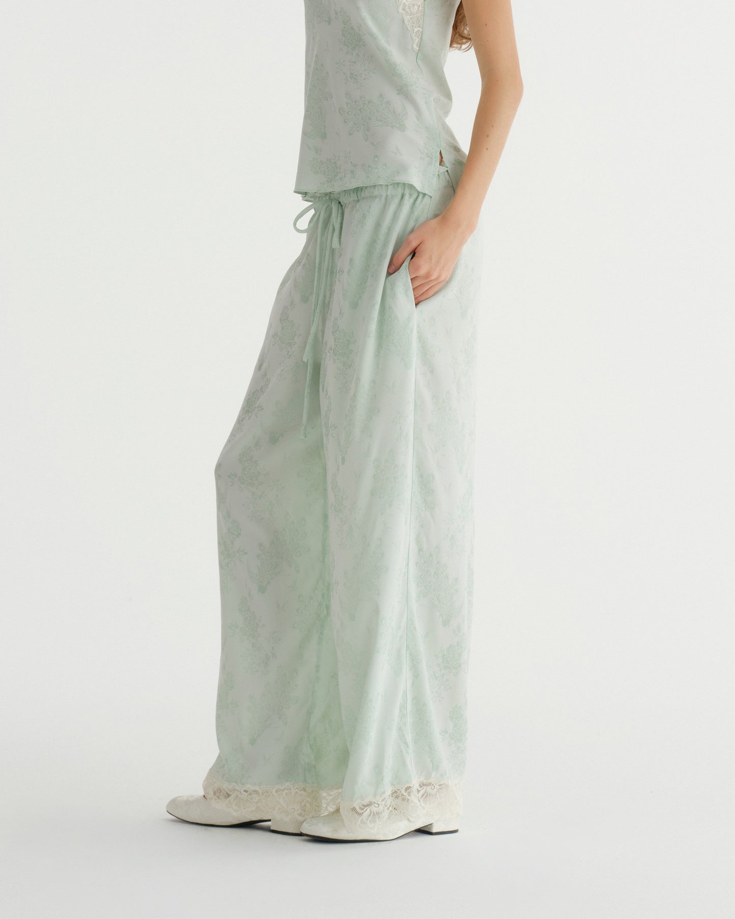 SATIN PANTS (MINT)