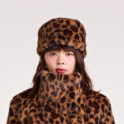 LEOPARD PILLBOX HAT