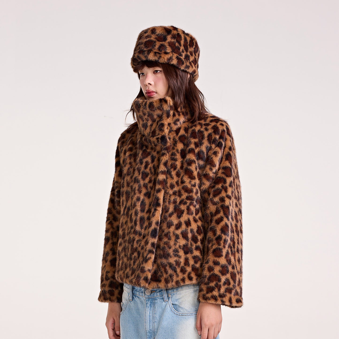 LEOPARD PILLBOX HAT