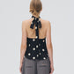 POLKA DOT HALTER TOP (BLACK)