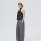 POLKA DOT HALTER TOP (BLACK)