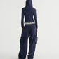 EYELET CARGO PANTS (NAVY)