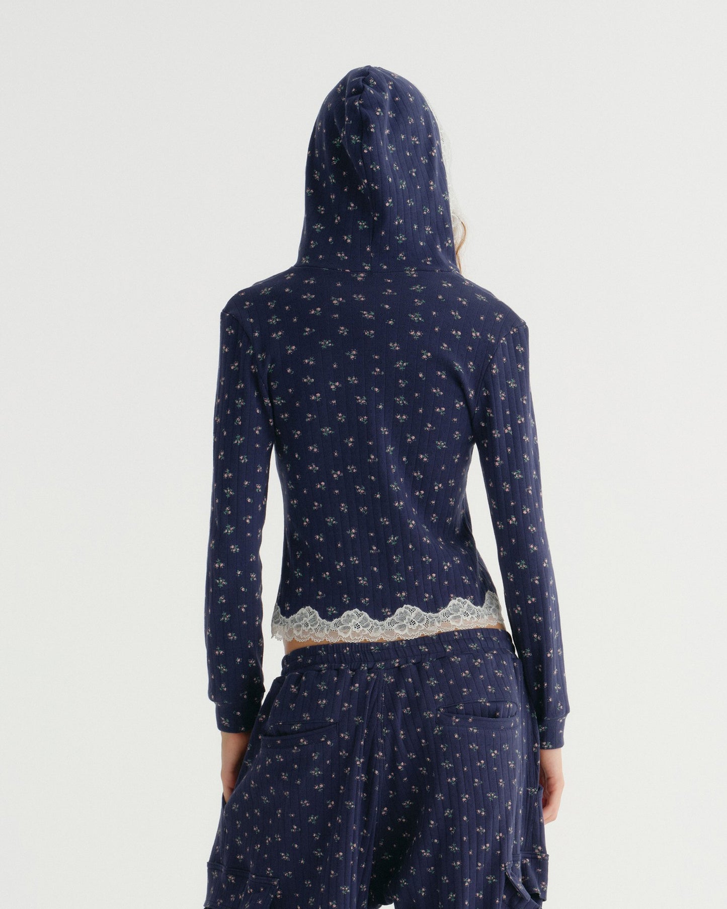 EYELET HOODIE (NAVY)