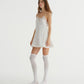 BOUNCY HEM MINI DRESS (WHITE)