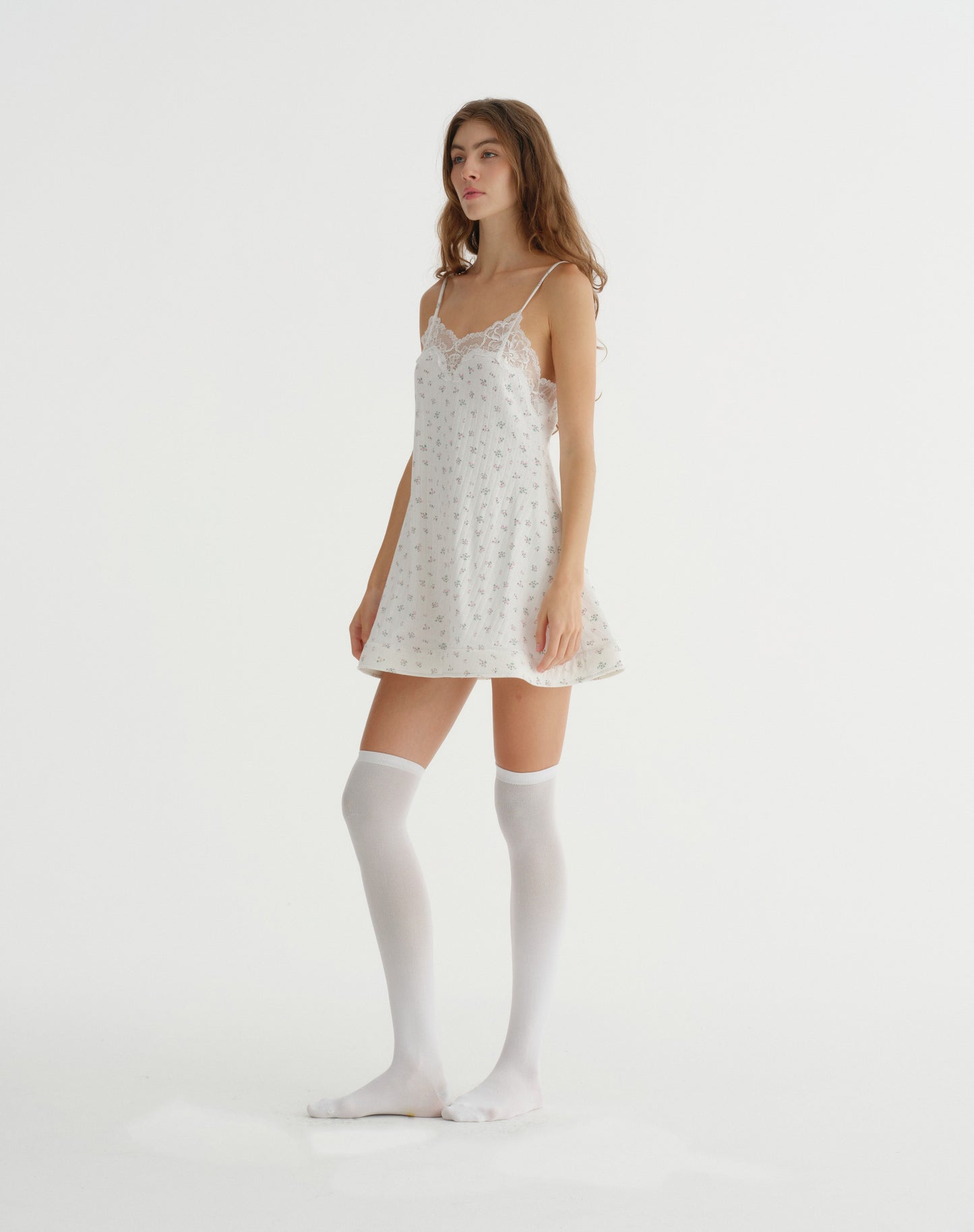 BOUNCY HEM MINI DRESS (WHITE)