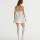 BOUNCY HEM MINI DRESS (WHITE)