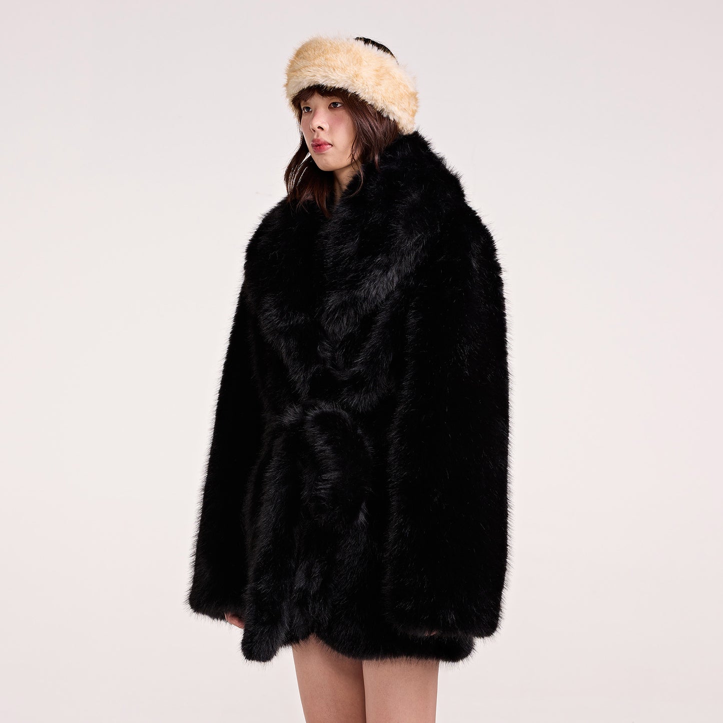 FAUX FUR HEAD BAND (CREAM)