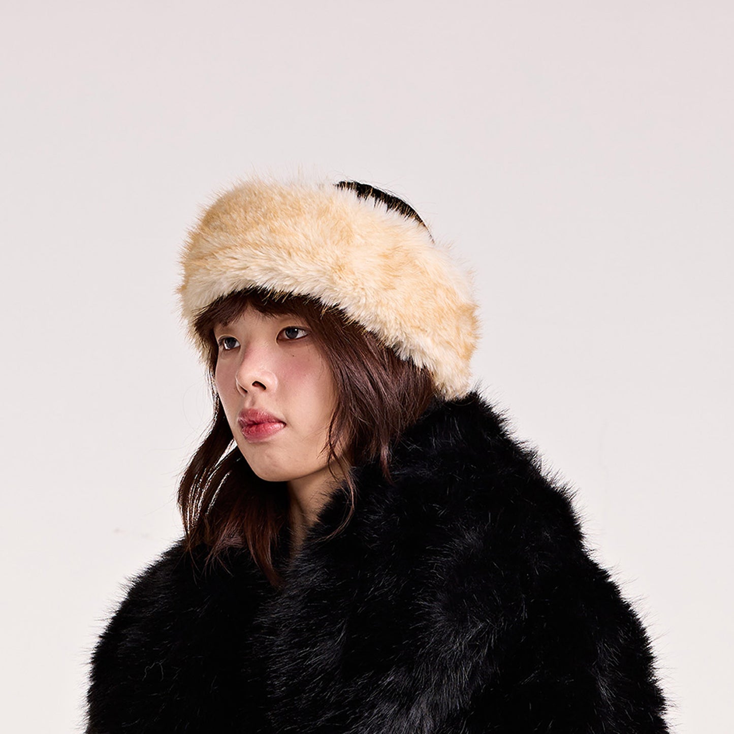 FAUX FUR HEAD BAND (CREAM)