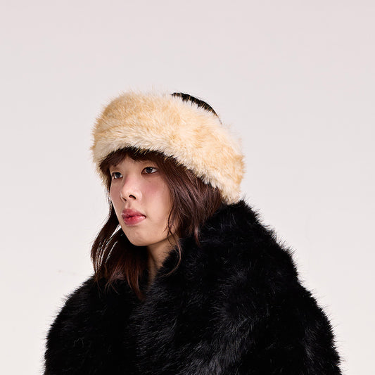 FAUX FUR HEAD BAND (CREAM)