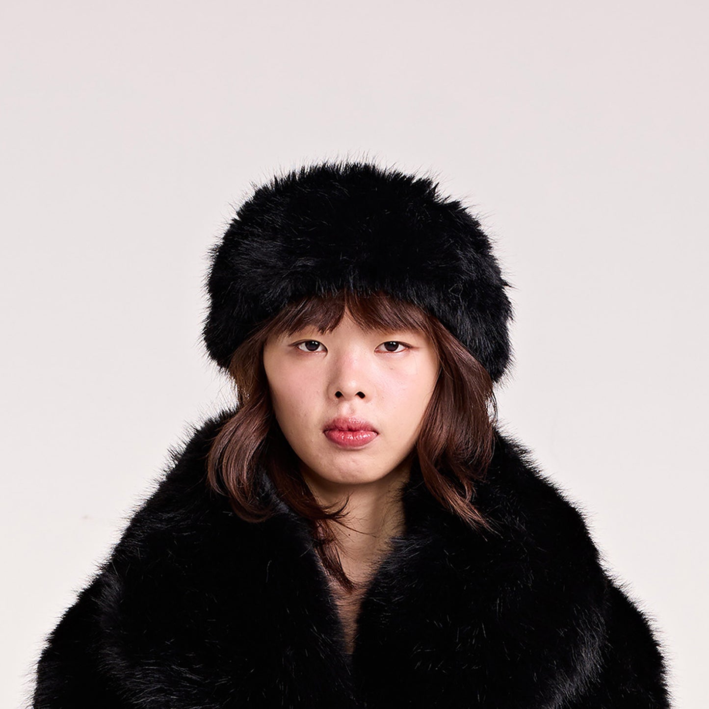 FAUX FUR HEAD BAND (BLACK)