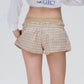 TARTAN RIBBED WAISTED SHORTS