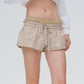 TARTAN RIBBED WAISTED SHORTS