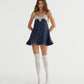 BOUNCY HEM MINI DRESS (NAVY)